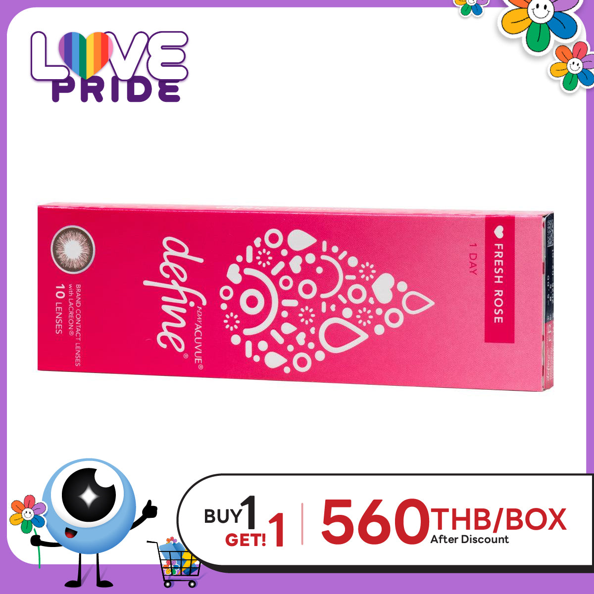1-Day Acuvue Define Fresh Rose